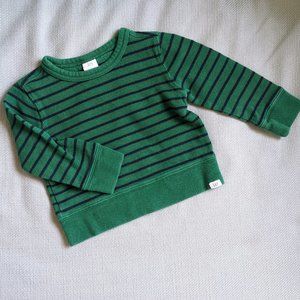 Toddler Green & Navy Blue Striped Sweater